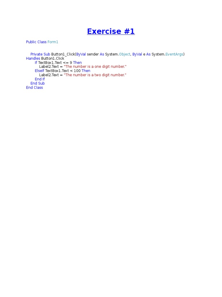 Exercise 1 | PDF