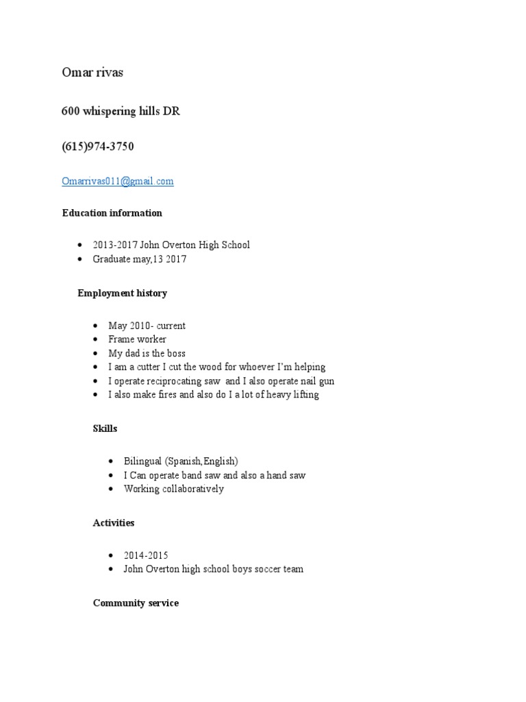 Omar Rivas: Resume and Skills Overview | PDF | Career & Growth