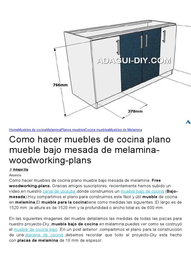 Muebles De Cocina Bajo Mesada Hazlo Tú Mismo Brico Muebles De Cocina Bajo  Melamina Tablero Post…