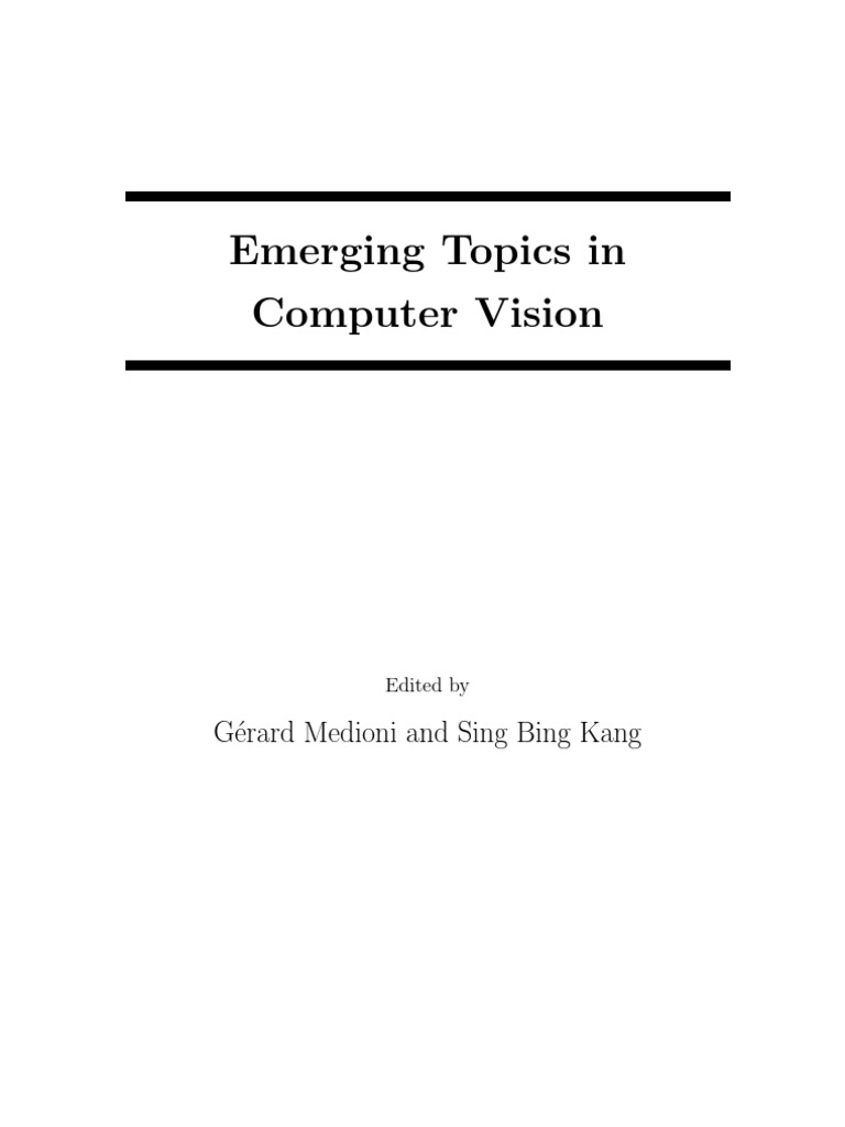Emerging Topics In Computer Vision Computer Vision Geometry - 