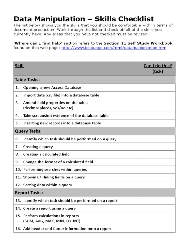 Section11Data Manipulation Skills Checklist.pages Information