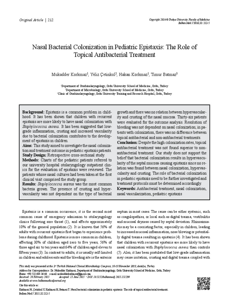 epistaxis pediatric.pdf | Topical Medication | Antibiotics