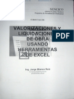 Valorizaciones y liquidaciones de obra usando Excel