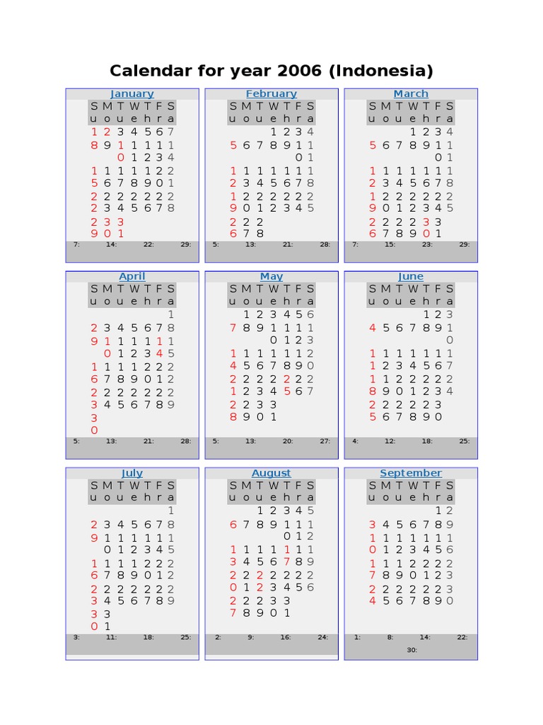 2006 Indonesia calendar | PDF | Christmas