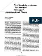 Effects of Prior Knowledge Ativation Modes and Text Structure on Nonscience Majors Comprehensio of Physics