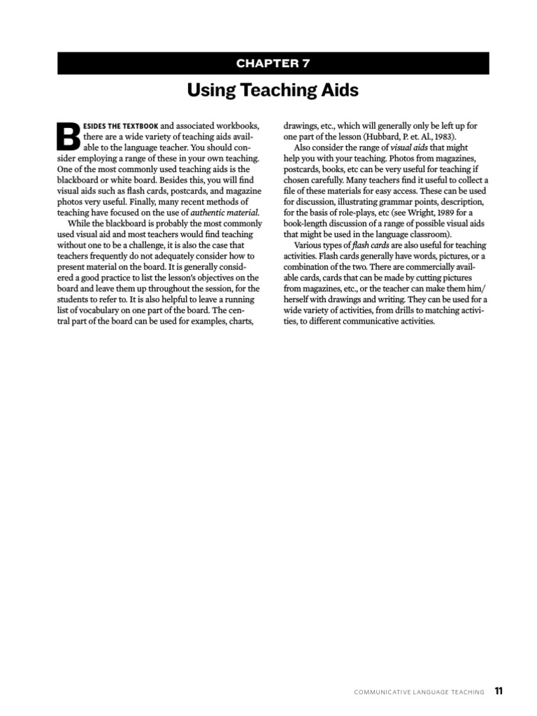Effective Teaching Aids in Language Learning | PDF | English As A ...