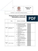 Planeación Por Día de Matemáticas Avanzadas