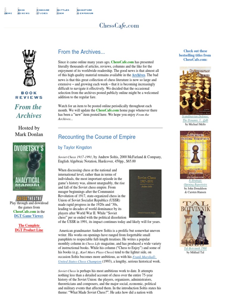 CCcafe Review Soviet Chess | PDF | Abstract Strategy Games | Chess Theory