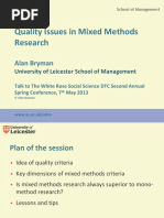 Bryman Mixed Methods Workshop