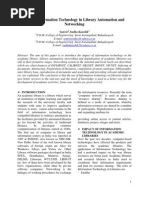Download Role of IT in Library Automation and Networking  by Somvir SN34056836 doc pdf