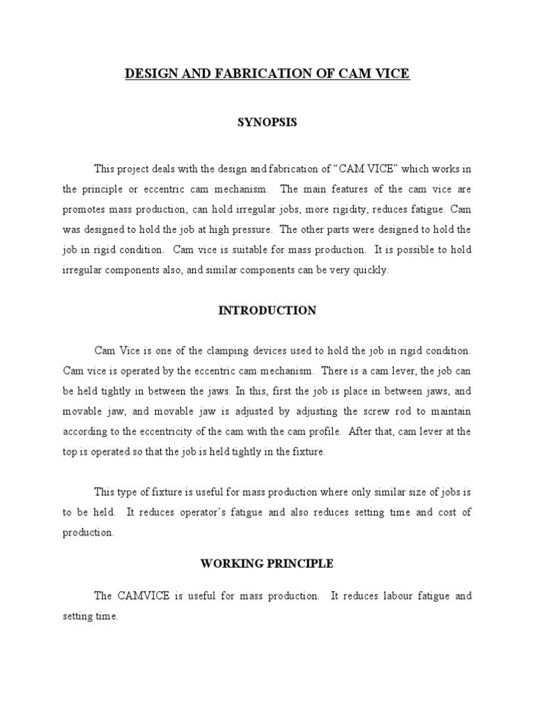 Cam Vice | PDF | Lever | Industries