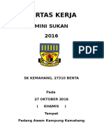 Kertas Kerja Mini Sukan Tahunan