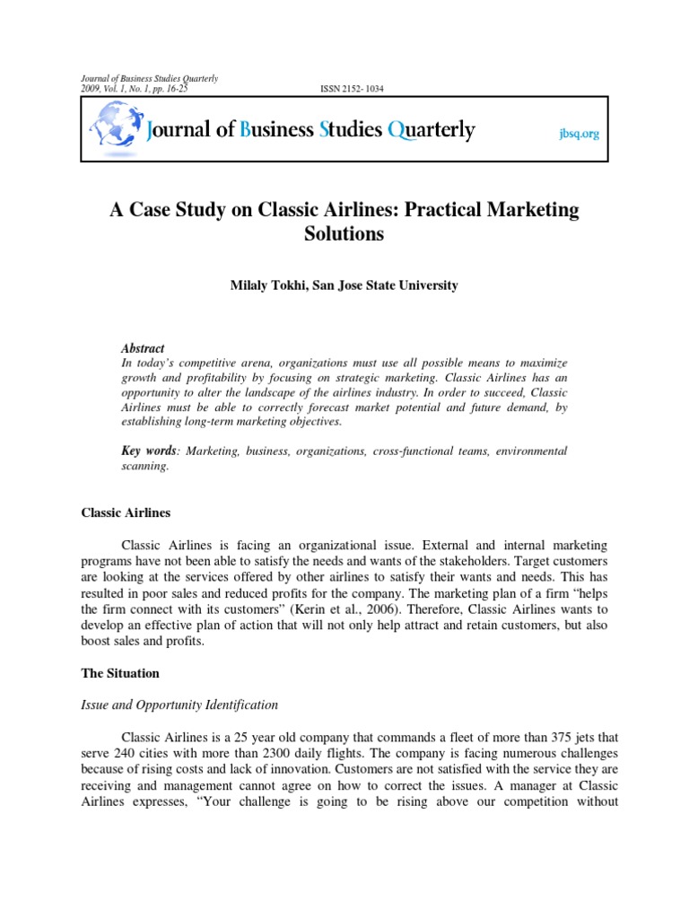 Case Study Classic - Airlines PDF | PDF
