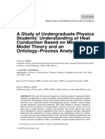 A Study of Undergraduate Physics Students' Understanding of Heat Conduction Based On Mental Model Theory and An Ontology-Process Analysis