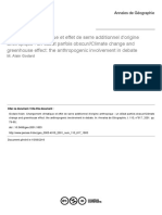 Changement Climatique Et Effet de Serre Additionnel d'Origine Anthropique