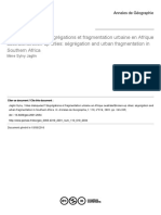 Ségrégations Et Fragmentation Urbaine en Afrique Australe