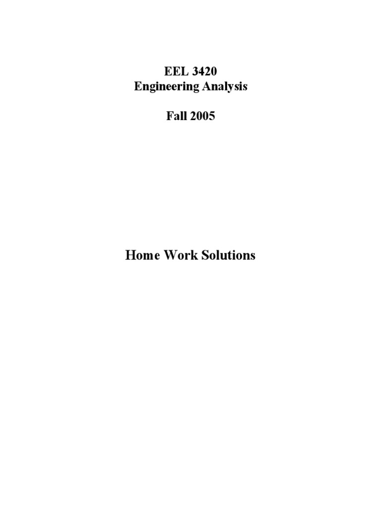Engineering Analysis Homework Solutions | PDF | Matrix (Mathematics ...