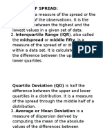 Measures of Spread