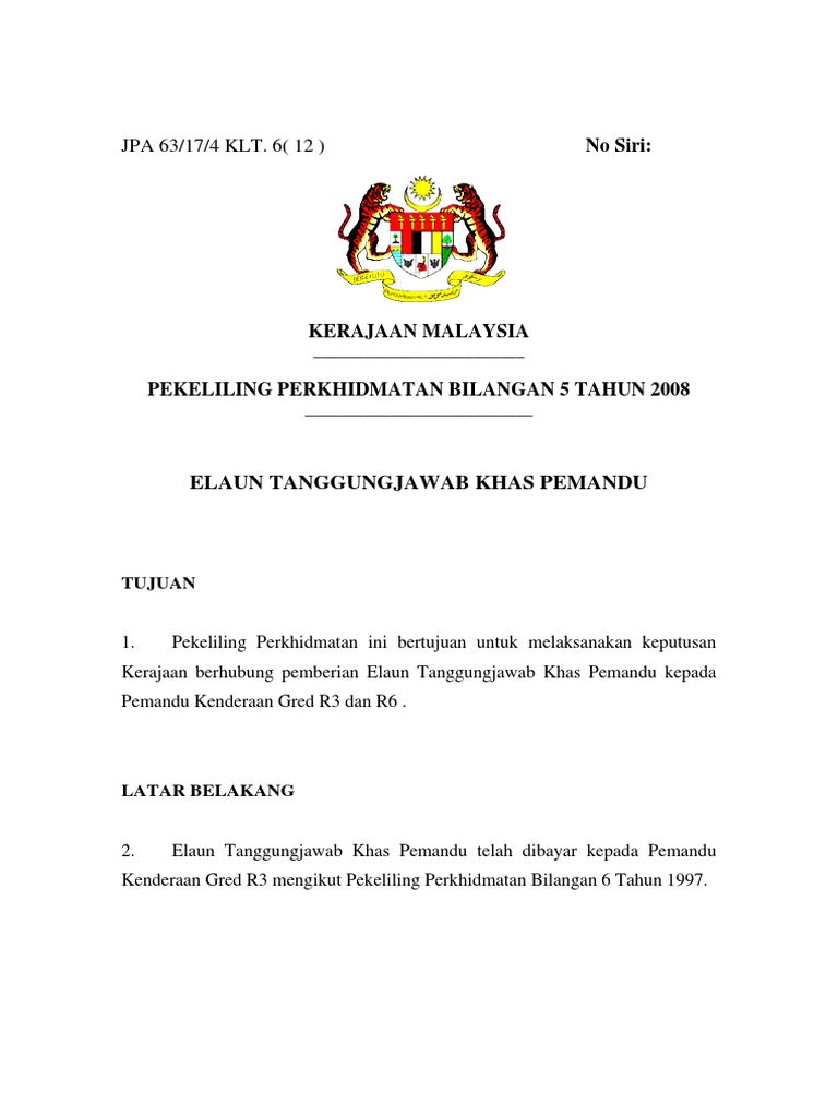 Pp052008 Elaun Khas Pemandu Pdf