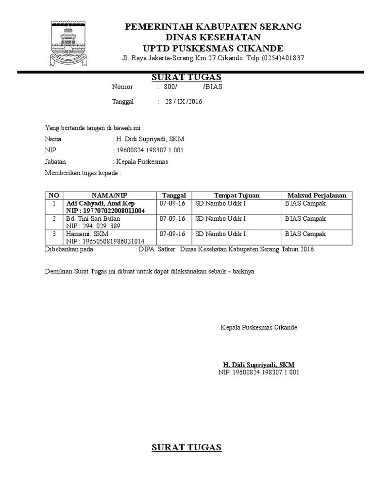 Surat Tugas Bok Biasdoc