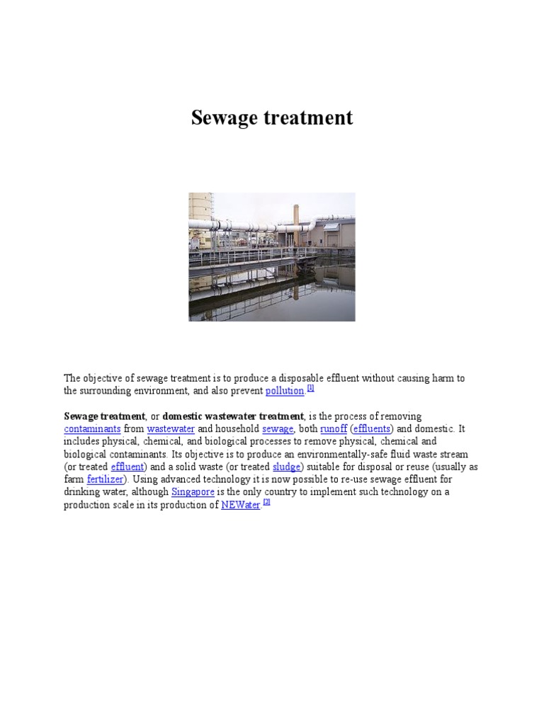Sewage Treatment Processes Explained | PDF | Sewage Treatment | Storm Drain