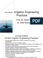 Irrigation Engineering Practices Course Outline
