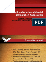 National Aboriginal Capital Corporation Association: Best Practices For Aboriginal Financial Institutions