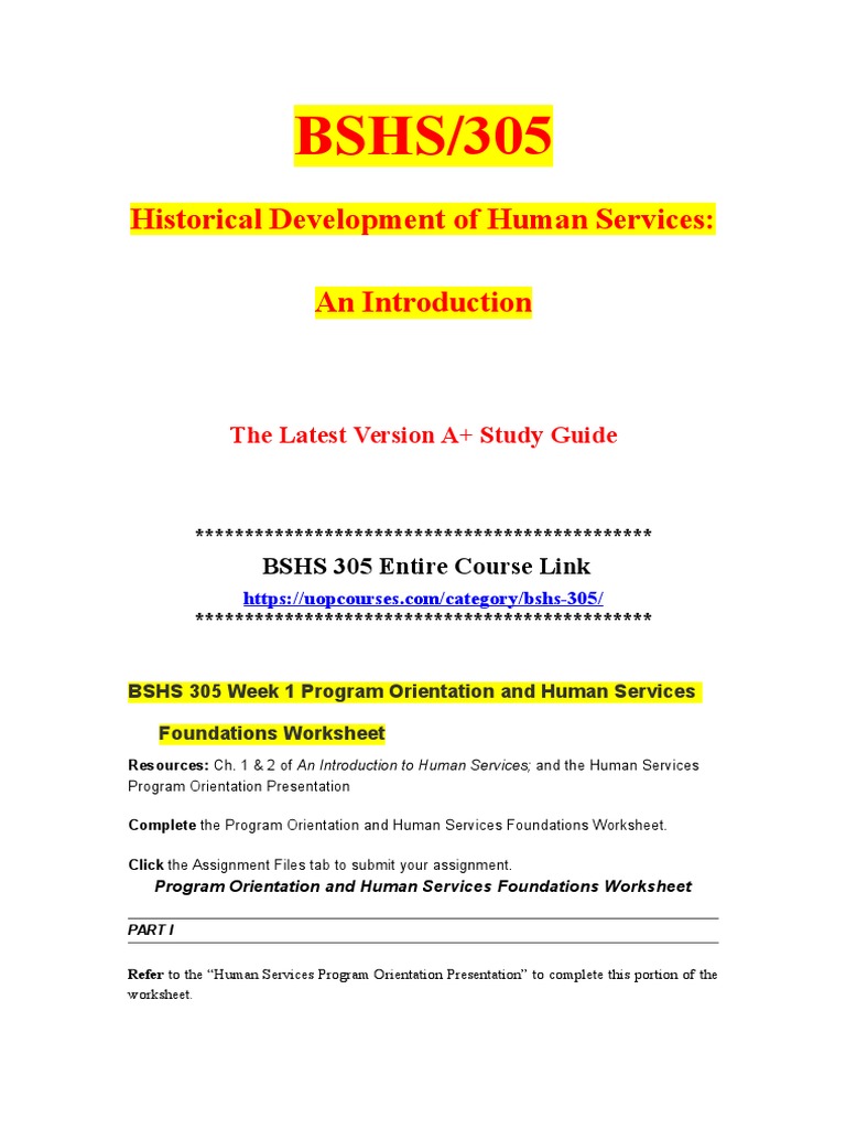 BSHS 305 | PDF