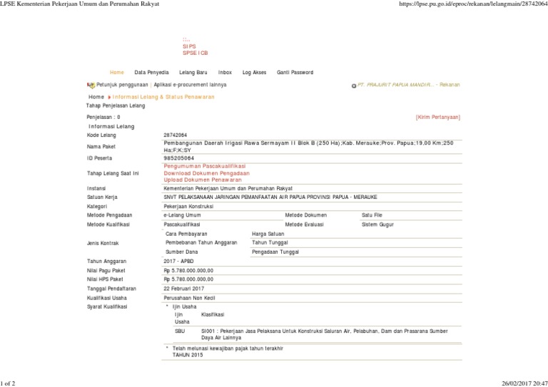 LPSE Kementerian Pekerjaan Umum Dan Perumahan Rakyat PDF