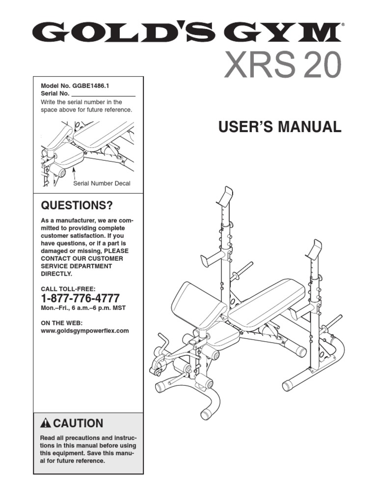 User Manual For Golds Gym Abfirm Pro