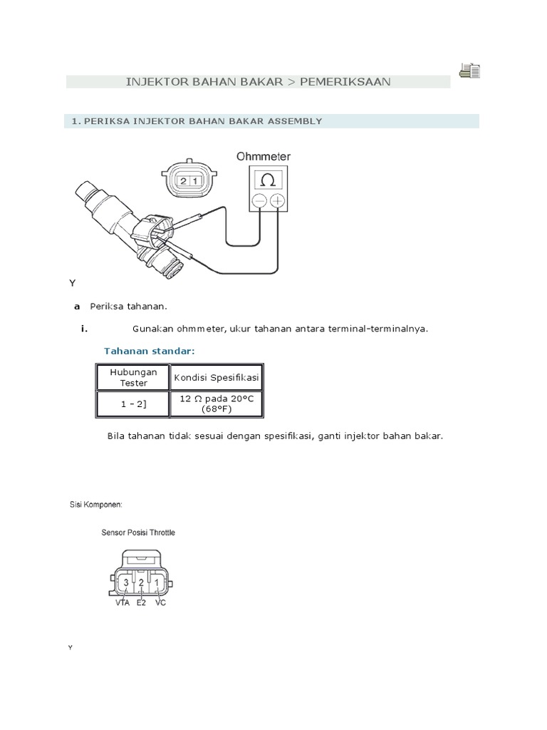 Pemeriksaan Tahanan Injektor Mobil | PDF