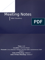 Meeting Notes Week 9