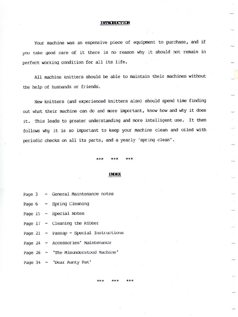 Sentro Knitting Machine User Manual