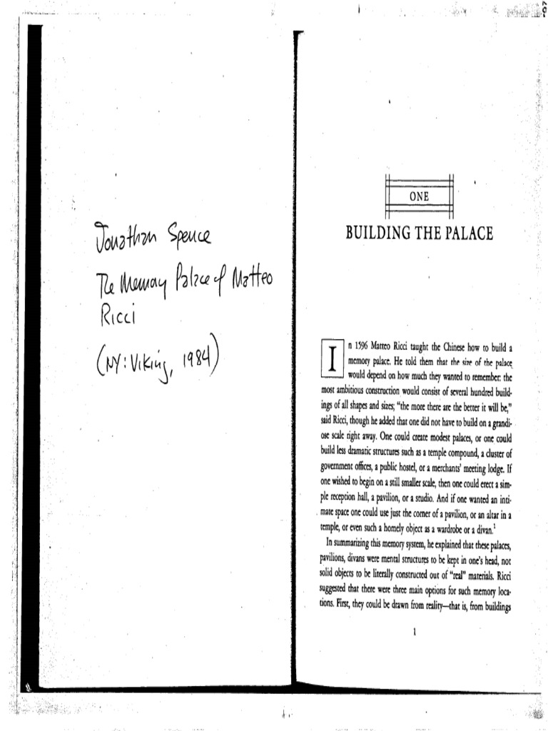 The Memory Palace of Matteo Ricci PDF | PDF