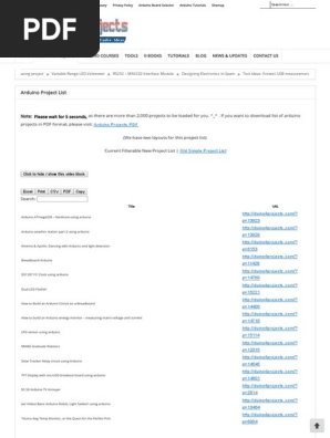 Arduino Projects List - About 2342 Arduino List of ProjectsUse