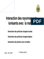 Interaction Entre Les Rayonnements Ionisants Et La Matière PDF