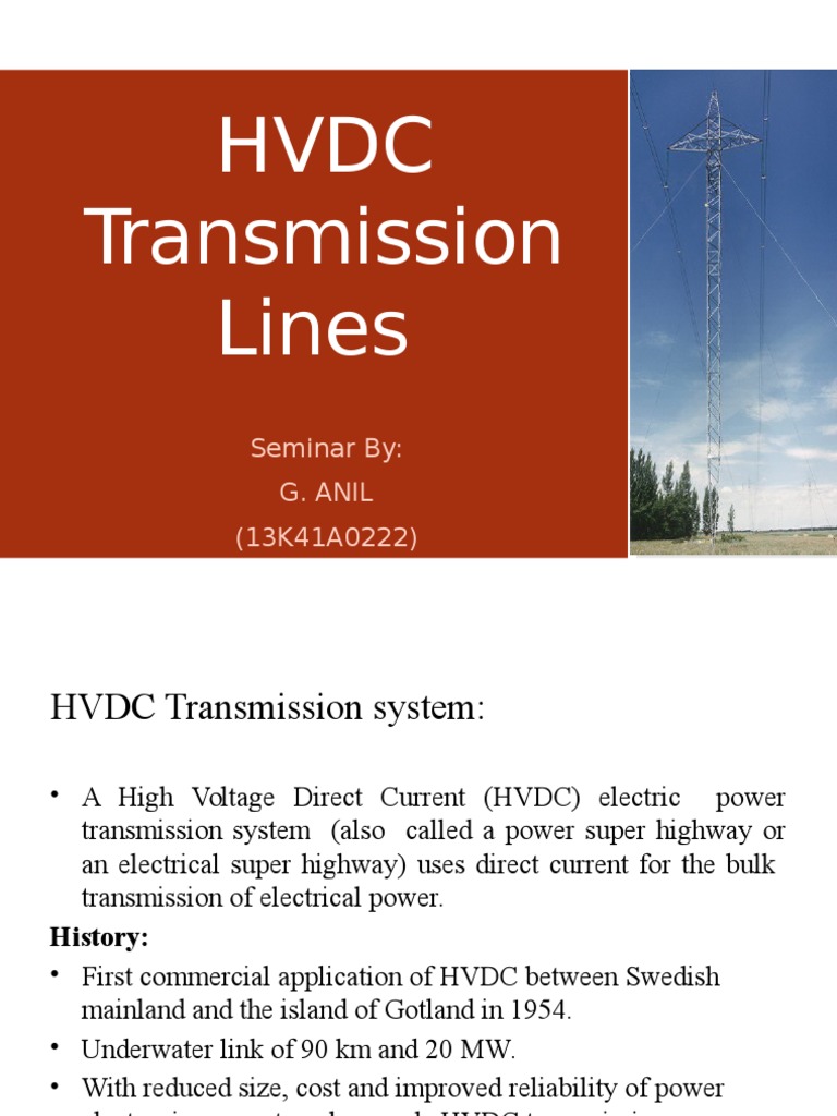 HVDC Transmission Lines Overview | PDF | High Voltage Direct Current ...