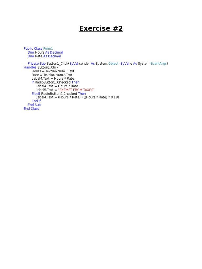 Exercise 2 | PDF