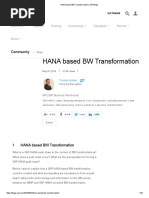 HANA Based BW Transformation - SAP Blogs