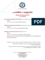 Locandina Identità e Soggetto Ciclo Di Seminari