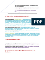 Chap 2 La Productivité de Travail Et Les Avntages Comparatifs