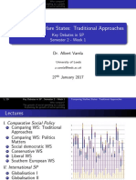 Comparing Welfare States: Traditional Approaches: Key Debates in SP Semester 2 - Week 1