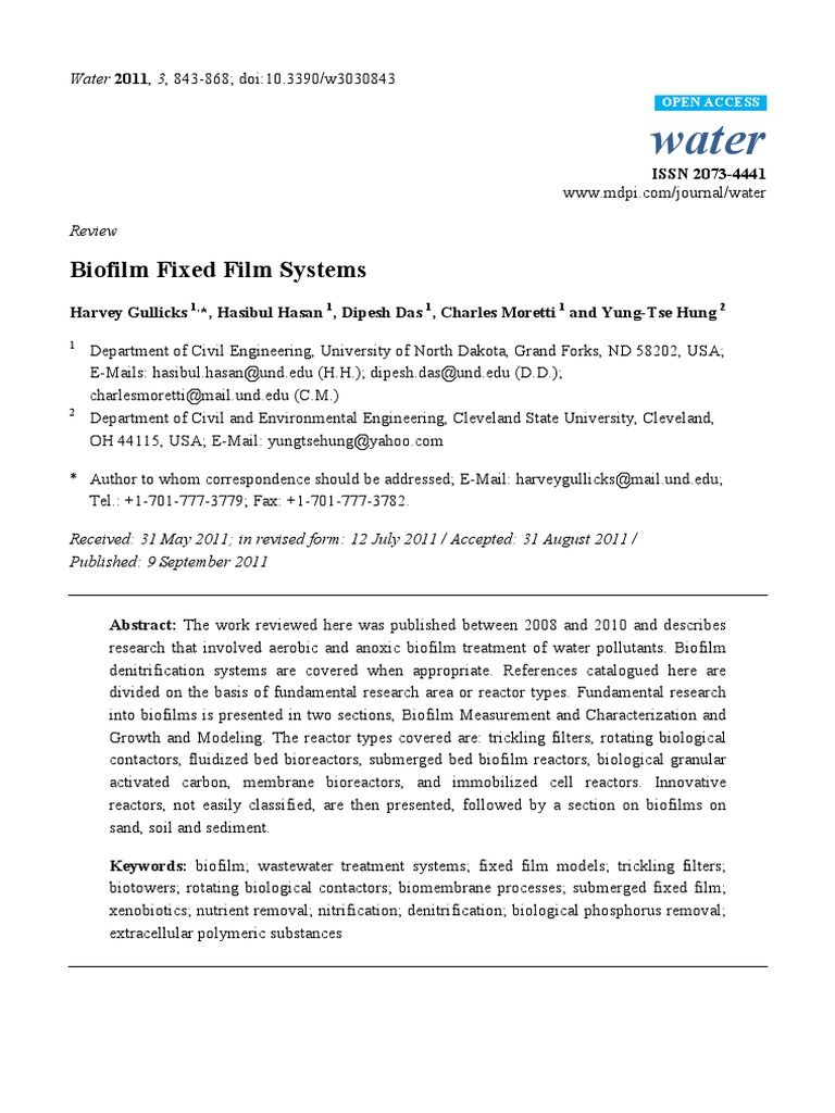 Biofilm Fixed Film Systems PDF Sewage Treatment Bacteria