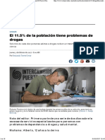 El 11.5% de La Población Tiene Problemas de Drogas