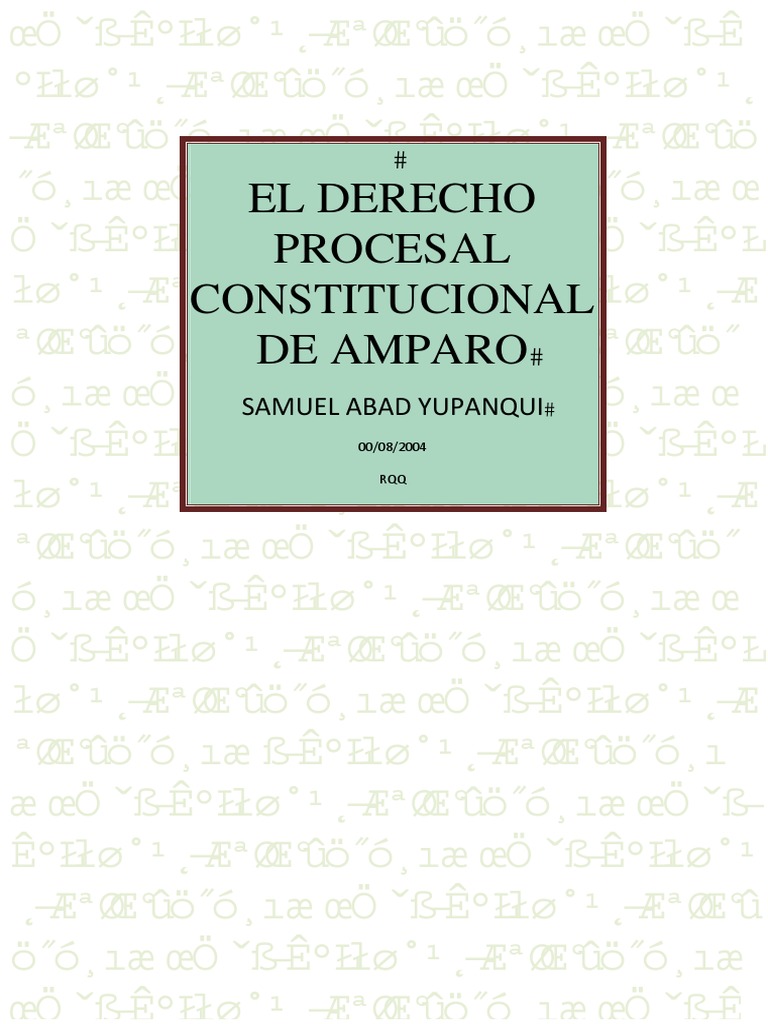 Derecho Procesal Constitucional de Amparo | PDF | Caso de ley | Ley ...
