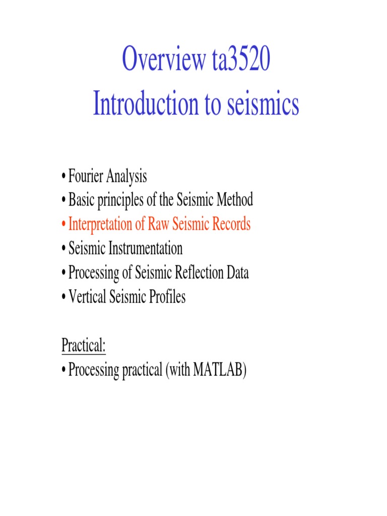 Interpretation of Raw Seismic Data | PDF | Reflection Seismology ...