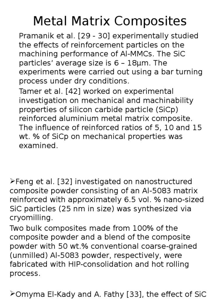 Effects of SiC on Al-MMC Machining Performance | PDF