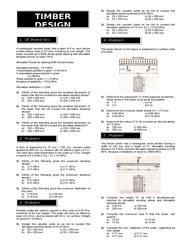 Timber Beam Design Calculations | PDF | Bending | Beam (Structure)