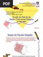 12 - Torcao Em Barras de Secao Transversal Delgada e Fechada