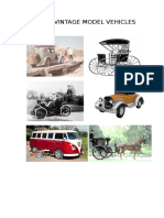 Old or Vintage Model Vehicles